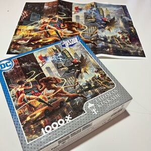 Thomas Kinkade Justice League Puzzle with Vibrant Colors with small bonus poster